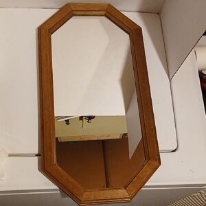 Vintage Brown Octagonal Mirror